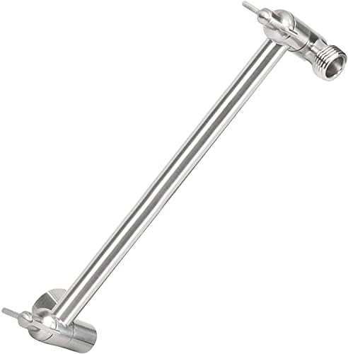 NearMoon Adjustable Shower Arm Universal Connection, Solid Brass Extension Arm, Adjust Angle to Upgrade Shower Experience, Easy to Install, Anti-leak (Brushed Nickel)