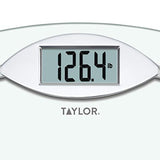 Taylor Digital Bathroom Scale, Highly Accurate Body Weight Scale, Instant On and Off, 400 lb, Sturdy Clear Glass with Chrome Finish Base