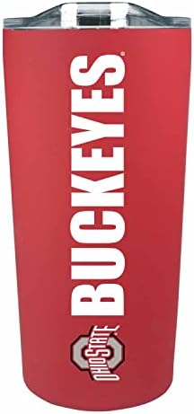 Campus Colors NCAA Stainless Steel Tumbler perfect for Gameday - 18 oz - Double Walled - Keeps Drinks Perfectly Insulated (Ohio State Buckeyes - Red)