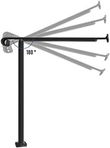 Metty Metal Handrails for Outdoor Steps Suitable for 1 to 5 Steps- Wrought Iron Stair Railing- Step Steady with 5 Feet Handrailing- Safe Indoor Home Banisters (Black-Single, 2 Step)