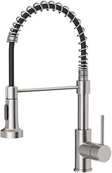 OWOFAN Kitchen Faucet with Pull Down Sprayer Industrial 1 Handle 1 Hole Or 3 Hole Faucet for Farmhouse Camper Laundry Utility Rv Wet Bar Sinks, Stainless Steel Brushed Nickel