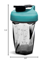 HELIMIX 1.5 Vortex Blender Shaker Bottle Holds Upto 20oz | No Blending Ball or Whisk | USA Made | Portable Pre Workout Whey Protein Drink Shaker Cup | Mixes Cocktails Smoothies Shakes | Top Rack Safe