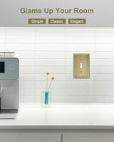 4-Pack Single Toggle Light Switch Cover Plate, Durable Solid Zinc Alloy Decorative Switch Plate Covers, Antique Brass 1 Gang Wall Plate, Corrosion Resistant