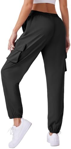 Womens Cargo Pants Lightweight Quick Dry Waterproof Hiking Pants Summer Casual Joggers with 4 Pockets