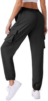 Womens Cargo Pants Lightweight Quick Dry Waterproof Hiking Pants Summer Casual Joggers with 4 Pockets