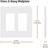 Lutron CW-2-WH-2 White Claro 2 Gang Decorator Wallplate (2 Pack) | CW-2-WH Count