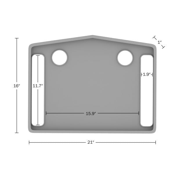 Walker Tray Table with 2 Cup Holders - Home Mobility Accessories by Bluestone (Gray)
