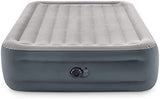 Intex 64125ED Dura-Beam Plus Essential Rest Air Mattress - Fiber-Tech – Queen Size – Built-in Electric Pump – 18in Bed Height – 600lb Weight Capacity