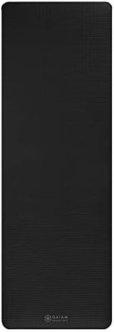Gaiam Essentials Thick Yoga Mat Fitness & Exercise Mat with Easy-Cinch Yoga Mat Carrier Strap, 72"L x 24"W x 2/5 Inch Thick