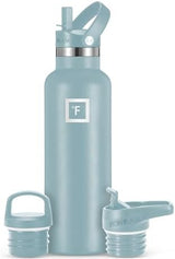 IRON °FLASK Camping & Hiking Hydration Canteens - 3 Lids (Narrow Straw Lid) Leak Proof Vacuum Insulated Stainless Steel - Hot & Cold Double Walled Sports Water Bottle - Elemental Gray, 20 Oz