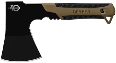 Gerber Gear Pack Hatchet - 3.5" Steel Blade Axe with Full Tang - Survival, Bushcraft and Camping Gear - with Mountable Nylon Sheath - Brown