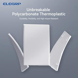 ELEGRP Blank Wall Plate Cover, 1-Gang Screwless Blank Outlet Plate, Mid-Size 4.88" x 3.13" Unbreakable Thermoplastic Blank Faceplate Cover for Unused Outlets/Switches, UL Listed (5 Pack, Matte White)