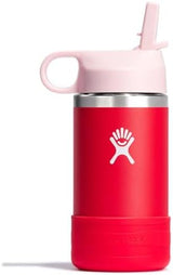 HYDRO FLASK Kids Water Bottle Jr. Stainless Steel Insulated With Straw Cap for Water, Milk, Juice, School, Camp, Sport, Play and Lunch, Easy to Clean, Leak-Resistant