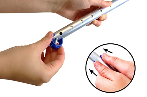 PEPE Mobility - Forearm Crutches for Adults (x2 Units, Open Cuff), Adjustable, Aluminum, Blue - Made in Europe