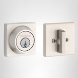 Kwikset 660 Deadbolt Lock, Satin Nickel Round Exterior Keyed Front Entry Door, Single Cylinder Dead Bolt, with Microban Protection