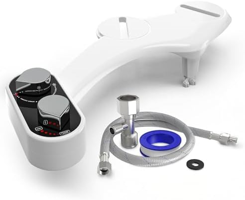 FSA/HSA Eligible Clear Rear Bidet Attachment for Toilet – Toilet Bidet with Dual Self-Cleaning Nozzles, Adjustable Spray Pressure, Easy Installation, Hygienic Bathroom Accessory