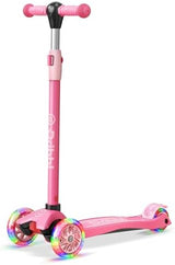 3-Wheel Kids Scooter - Lean-to-Steer Technology, Adjustable Height Handlebar, Wide Anti-Slip Deck, Scooter for Boys & Girls Ages 3+, Child Safety Approved, Support Riders Up to 165 lbs, Pink