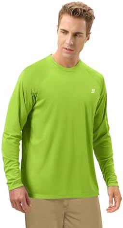 Roadbox Mens UPF 50+ UV Sun Protection Shirts Outdoor Long Sleeve SPF Rash Guard for Fishing Hiking Swimming Running