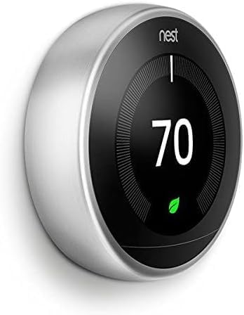 Google Nest Learning Thermostat - Programmable Smart Thermostat for Home - 3rd Generation Nest Thermostat - Compatible with Alexa - Stainless Steel (Renewed)