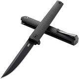 CRKT CEO Blackout EDC Folding Pocket Knife: Gentleman's Knife, Everyday Carry, Liner Lock, Glass Reinforced Nylon Handle, Deep Carry Pocket Clip 7097k