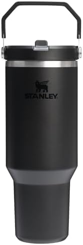 Stanley IceFlow 2.0 Flip Straw Tumbler with Handle 40 oz | Twist On Lid and Flip Up Straw | Leak Resistant Water Bottle | Insulated Stainless Steel | BPA-Free | Black 2.0