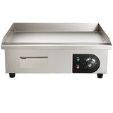 VEVOR Commercial Electric Griddle, 22", 1600W Countertop Flat Top Griddle, Stainless Steel Teppanyaki Grill w/Iron Cooking Plate, 122-572℉ Adjustable Temp Control 2 Shovels & Brushes, 110V