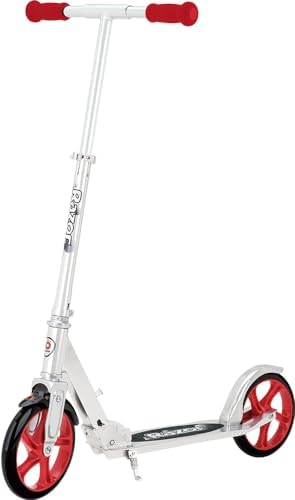 Razor A5 Lux Kick Scooter for Kids Ages 8+ - 8" Urethane Wheels, Anodized Finish Featuring Bold Colors and Graphics, for Riders up to 220 lbs