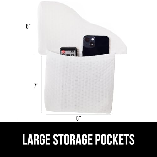 GORILLA GRIP Patent Pending Bed Wedge Pillow Headboard Gap Filler, Comfortable and Supportive High Density Foam Angled Pillows, Stay in Place Gripping Dots, Wedges Between Mattress, Twin/XL Size White