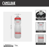 CamelBak Podium Chill Insulated Bike Water Bottle - Easy Squeeze Bottle - Fits Most Bike Cages - 24oz, Fiery Red/White