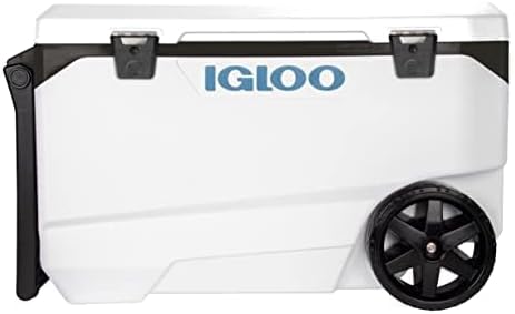Igloo Marine Ultra 90 QT Cooler, Insulated Cooler Chest with Soft Ride Wheels, Leak-Proof Outdoor Hard Cooler, 5-Day Ice Retention, 137 Can Capacity