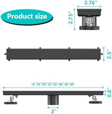 Neodrain 24 in Matte Black Linear Shower Drain- with 2-in-1 Flat & Tile Insert Cover, 304 Stainless Steel Rectangle Shower Floor Drain,Floor Shower Drain