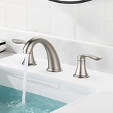 Bathroom Sink Faucet, Faucet for Bathroom Sink, Widespread Brushed Nickel Bathroom Faucet 3 Hole with Stainless Steel Pop Up Drain and cUPC Lead-Free Hose - (Brushed Nickel 2 Packs)