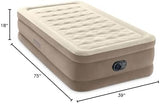 Intex Dura-Beam Deluxe Ultra Plush Air Mattress : Fiber-Tech – Built-in Electric Pump – 18in Bed Height – 300lb Weight Capacity – Twin Size