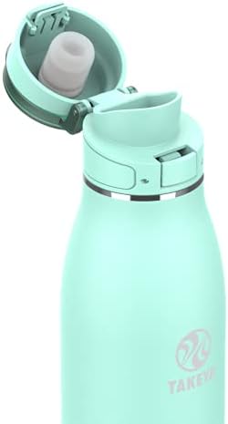 Takeya 885395525075 Traveler Insulated Stainless Steel Bottle, Flip Cap Aqua 25oz