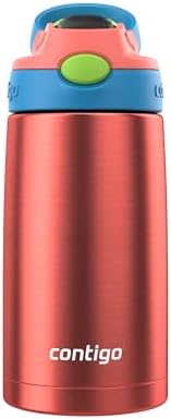 Contigo AUTOSPOUT Water Bottle, 13 oz, Coral Blue/Poppy