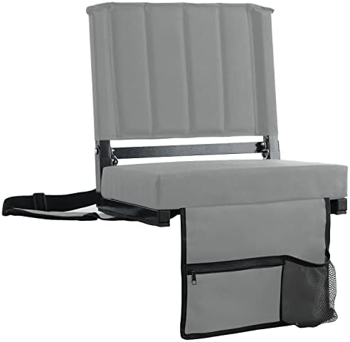 SPORT BEATS Stadium Seats with Back Support Bleacher Chairs with Back and Cushion Thick Padded Bleacher Seats Includes Shoulder Strap