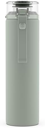 Ello Syndicate 20oz Reusable Glass Water Bottle with One-Touch Leak Proof Flip Lid and Protective Non-Slip Silicone Sleeve and Carry Loop for Coffee, Tea and Water, BPA-free Dishwasher Safe