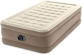 Intex Dura-Beam Deluxe Ultra Plush Air Mattress : Fiber-Tech – Built-in Electric Pump – 18in Bed Height – 300lb Weight Capacity – Twin Size