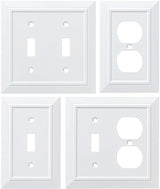 Franklin Brass Classic Architecture (3-Pack) Outlet Covers Pure White 1-Gang Wall Plate Single Duplex Switch Plates Electrical Guard W35242V-PW-C