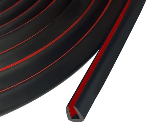 Flexible Self Adhesive U Channel Edge Protector - 1/8" Rubber Trim for Glass, Mirror, Plywood, Steel Panel Sharp Edges - U Shaped Peel and Stick Trim - Black, 20Ft