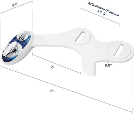 LUXE Bidet NEO 320 - Hot and Cold Water, Self-Cleaning, Dual Nozzle, Non-Electric Bidet Attachment for Toilet Seat, Adjustable Water Pressure, Rear and Feminine Wash, Lever Control (Blue)