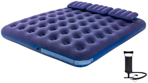 DIMAR GARDEN King Size Camping Air Mattress Inflatable Bed with Pillow,Include Hand Pump