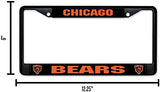 Rico Industries NFL Football Primary Black Chrome Frame with Plastic Inserts 12" x 6" Car/Truck Auto Accessory