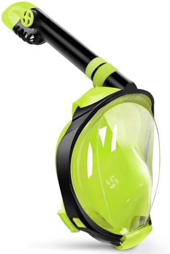 Greatever G2 Full Face Snorkel Mask with Latest Dry Top System,Foldable 180 Degree Panoramic View Snorkeling Mask with Camera Mount,Safe Breathing,Anti-Leak&Anti-Fog