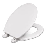 Centoco Wooden Toilet Seat Round, Closed Front with Cover, Residential, Made in the USA, 700-001, White