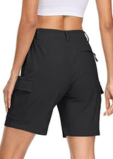MAGCOMSEN Women's 7" Hiking Shorts Lightweight Quick Dry Water Resistant Golf Cargo Shorts with 5 Pockets Summer Casual