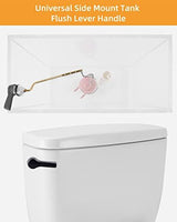 Hibbent Universal Metal Side Mount Toilet Handle Replacement Kit, Brass Toilet Flush Tank Lever with Stainless Steel Flapper Chains for Most Toilets, Matte Black Finish