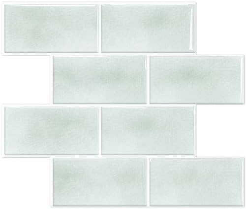 STICKGOO 10-Sheet Subway Tile Peel and Stick Backsplash, Self Adhesive Vinyl Wall Tiles, Stick on Backsplash for Kitchen and Bathroom(Thicker Design)