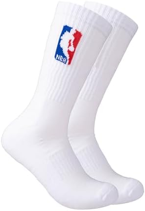 Ultra Game Men's NBA Official Athletic Cushioned Secure Fit Crew Socks-6 Pack
