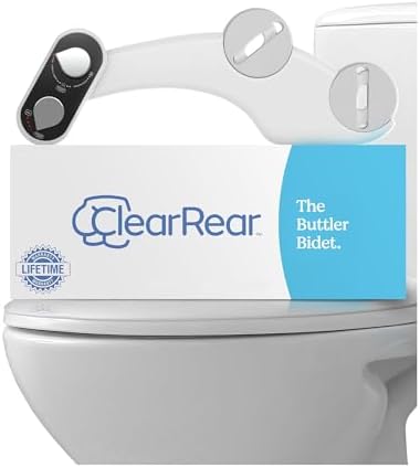 FSA/HSA Eligible Clear Rear Bidet Attachment for Toilet – Toilet Bidet with Dual Self-Cleaning Nozzles, Adjustable Spray Pressure, Easy Installation, Hygienic Bathroom Accessory